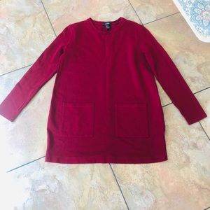 Deep red sweater